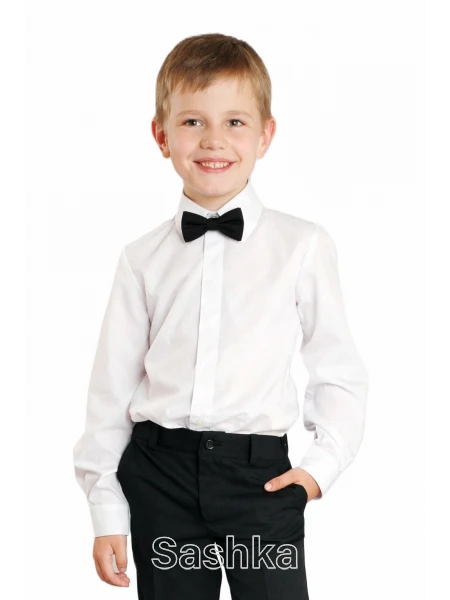 Сорочка біла класична для хлопчика з довгим рукавом